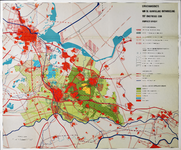 831465 Thematische kaart met een structuurschets van de ruimtelijke ontwikkeling in de provincie Utrecht tot ca. ...